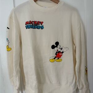 Disney Cream Crewneck Mickey & Friends Sweatshirt XS